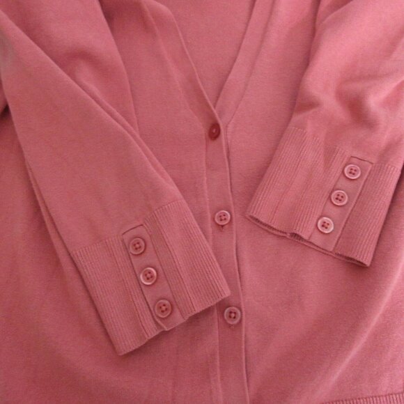 New York & Company Cardigan Sweater Womens Small V-Neck Silk Blend 3/4 Sleeves - Picture 5 of 5